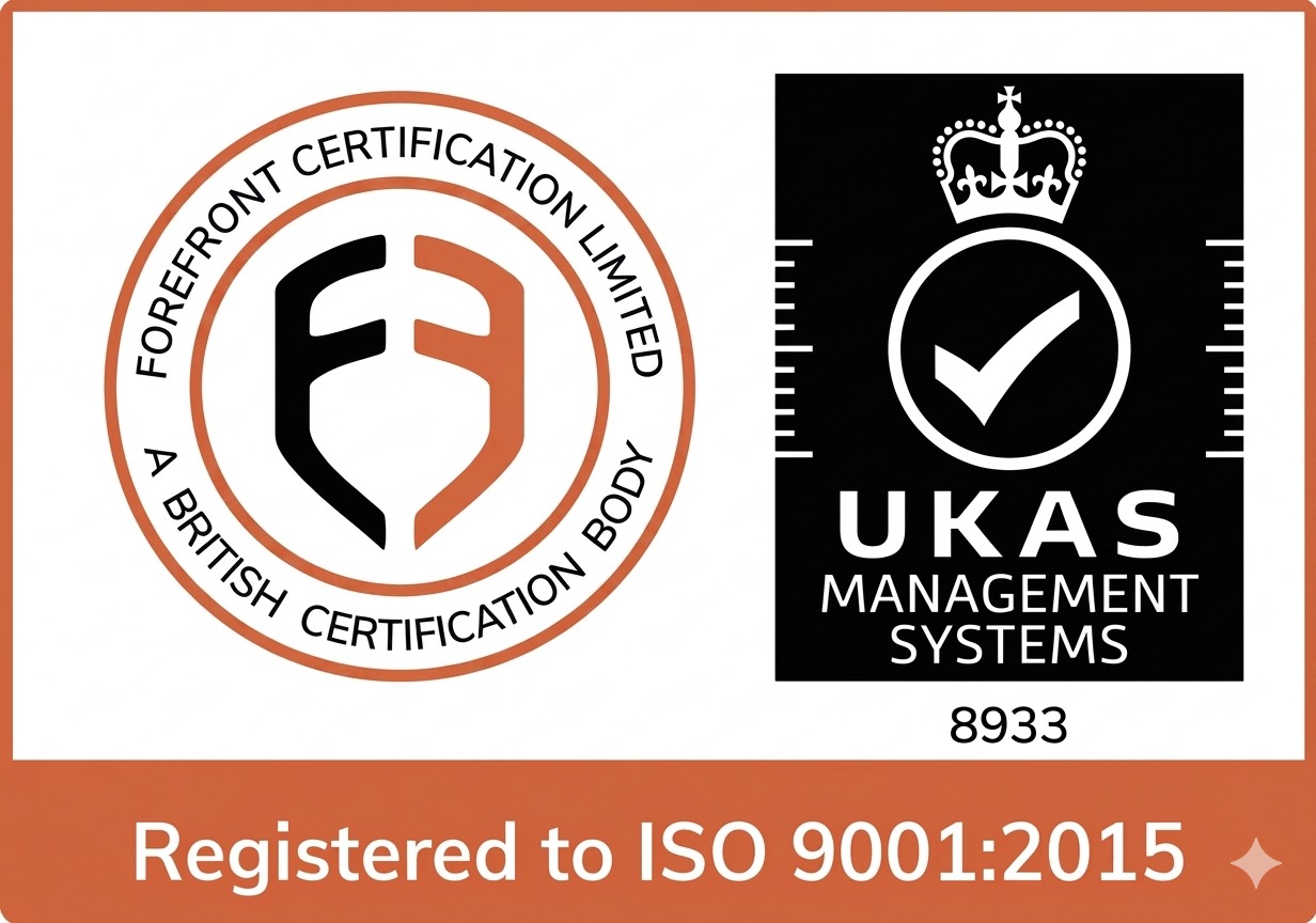 ISO 9001 certified quality management standard logo