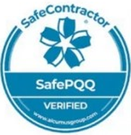 Alcumus SafeContractor SafePQQ Verified accreditation badge